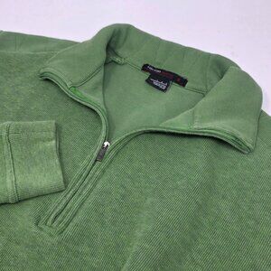 Tiger Woods Collection Green Quarter Zip Sweater Men's Large L